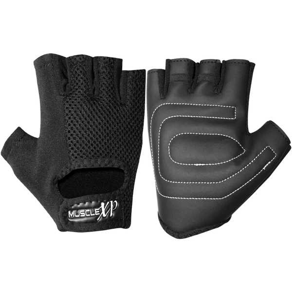 MuscleXP Gear-Up Fitness Gym Gloves, (Black) ,1 Pair