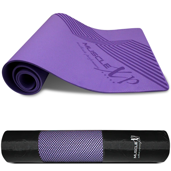 Musclexp Yoga & Exercise Mat with Cover Bag, Pure Eva Premium Designer (Purple)