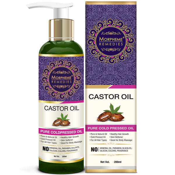 Morpheme Remedies Pure Cold Pressed Castor Oil For Hair & Skin Care, 200ml