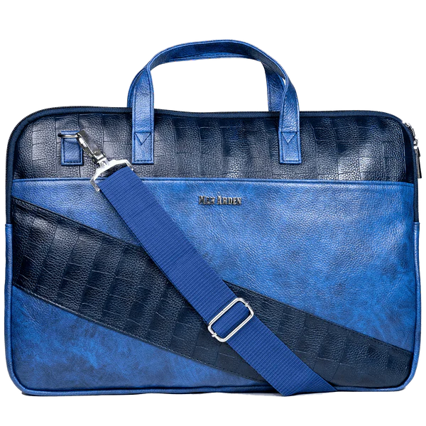 Man Arden "The Blue Knight" PVC Leather Laptop Bag (Blue)