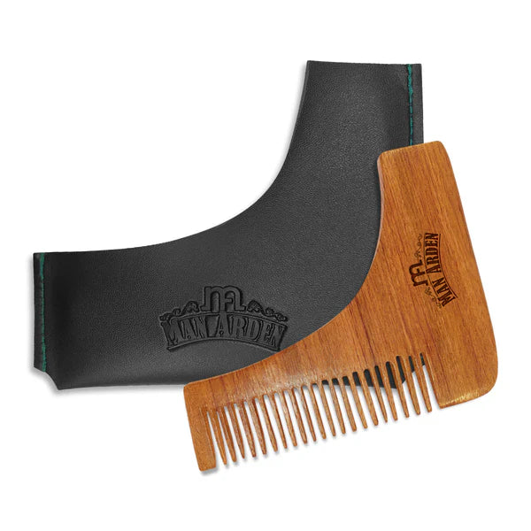 Man Arden Neem Wooden L Shaped Beard Comb