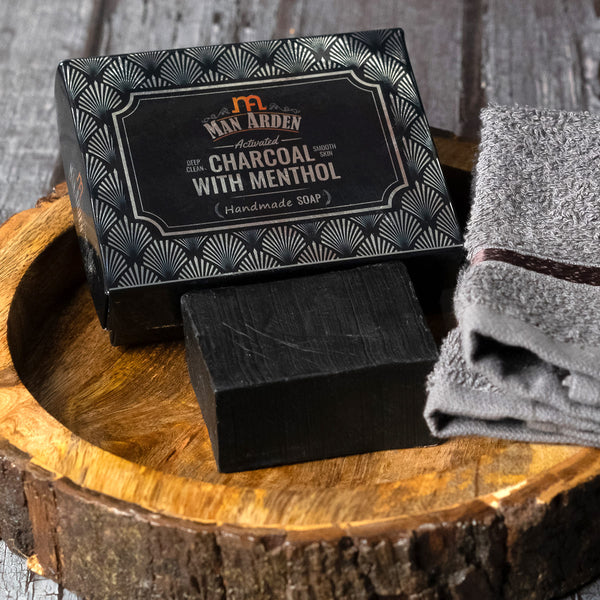 Man Arden Activated Charcoal With Menthol Handmade Luxury Soap, 125gm