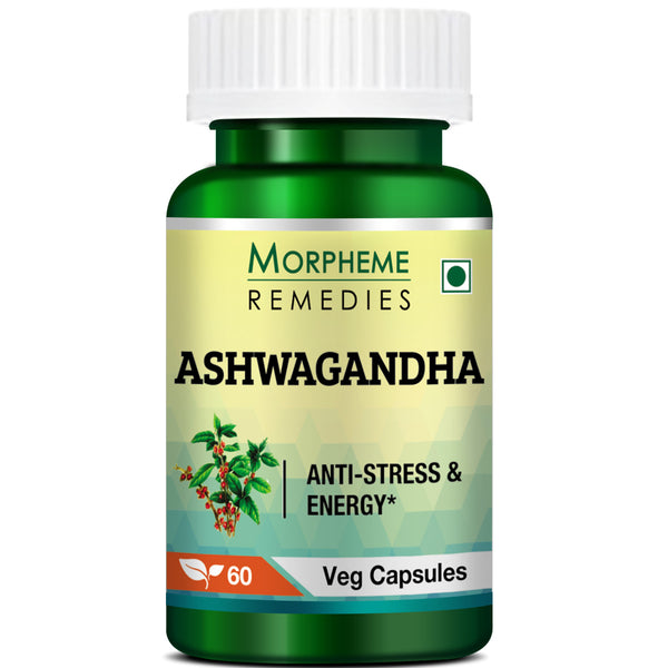 Morpheme Remedies Ashwagandha Withania Somnifera Pure Extract, 500 mg – 60 Veg Capsules