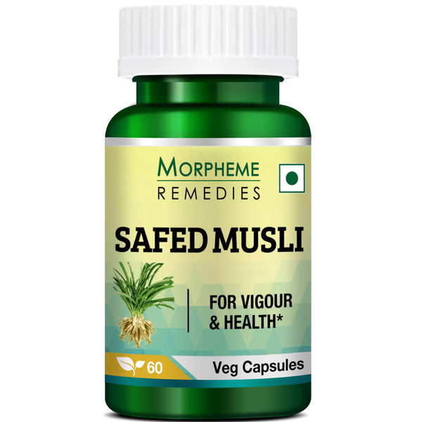 Morpheme Remedies Safed Musli, 500 mg – 60 Veg Capsules