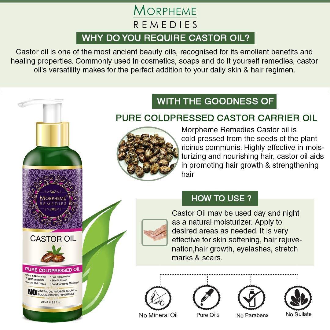 Pure Coldpressed Castor Oil | Massage Oil, Hair Oil, Skin Oil | Herbal